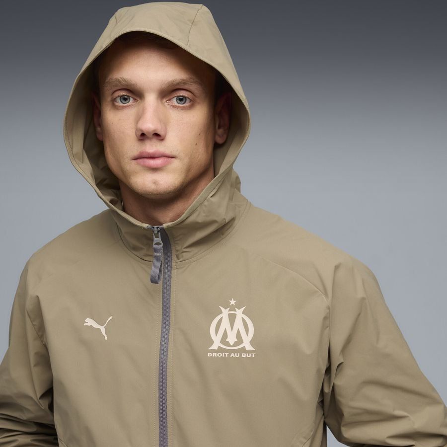 Marseille Track Jacket Pumatech Woven - Brown - Men's-SoccerKits Hub | Buy Soccer Jerseys Online